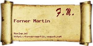 Forner Martin névjegykártya